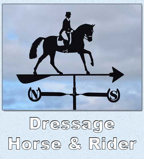 Elegant dressage horse and rider weathervane