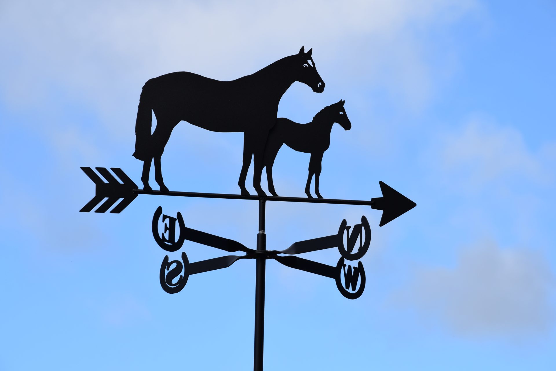Australian made weathervane featuring aThoroughbred mare and her foal